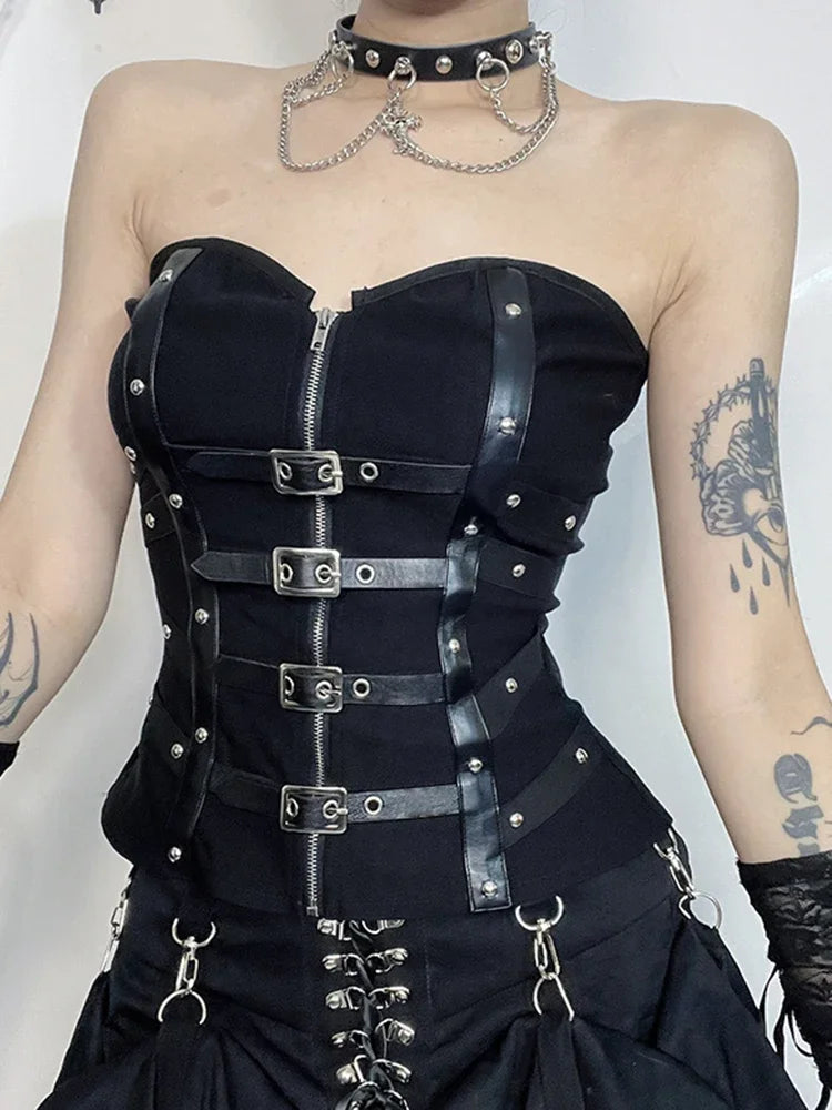 Strapped Zipped Top