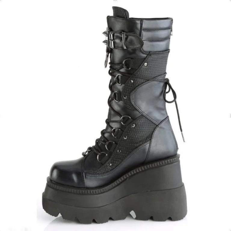 High Platform Lace Up Boots