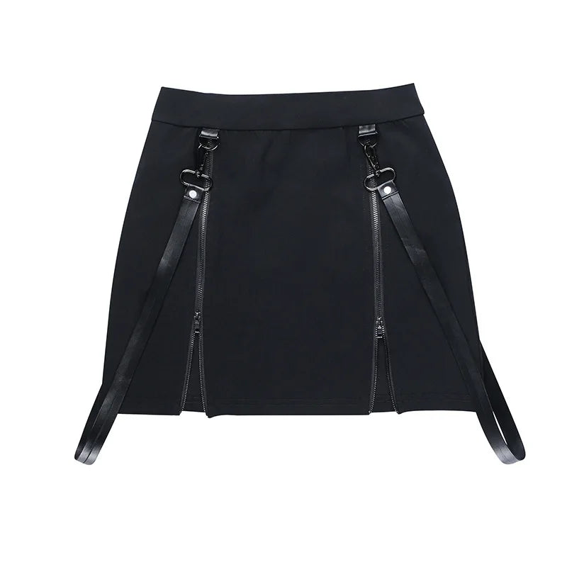 Black Hip Split Skirt