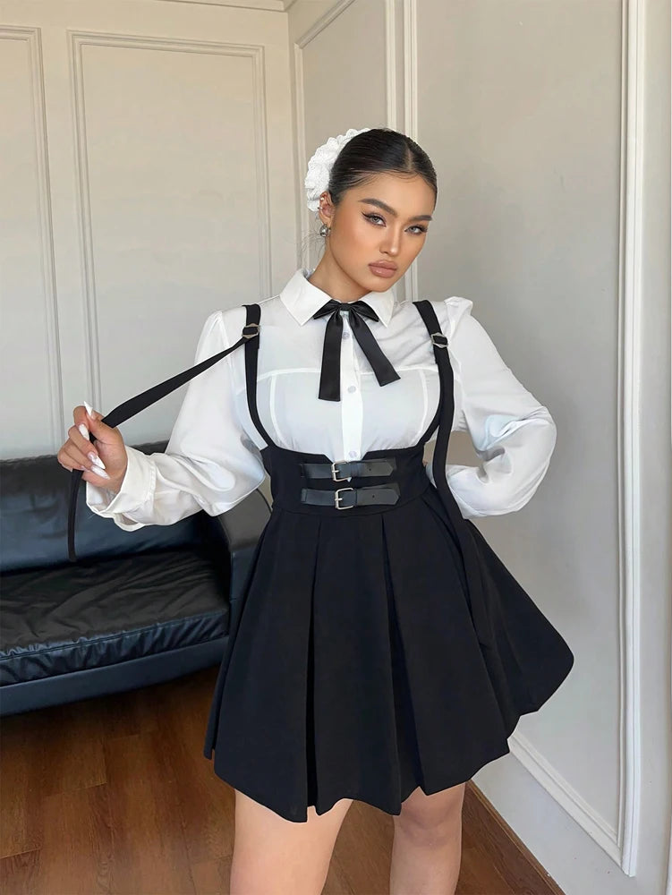 Casual Suspender Skirt [Plus]