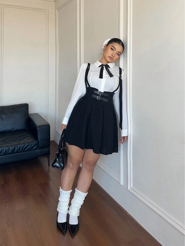 Casual Suspender Skirt [Plus]