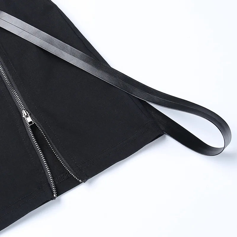 Black Hip Split Skirt