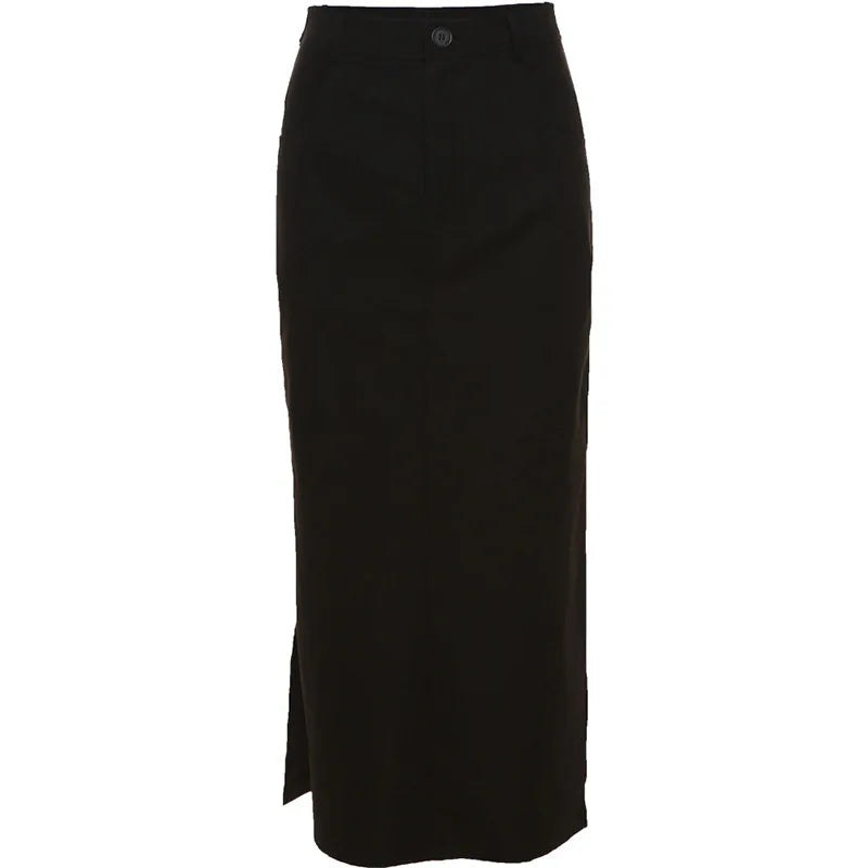 Slim Midi Twill Skirt