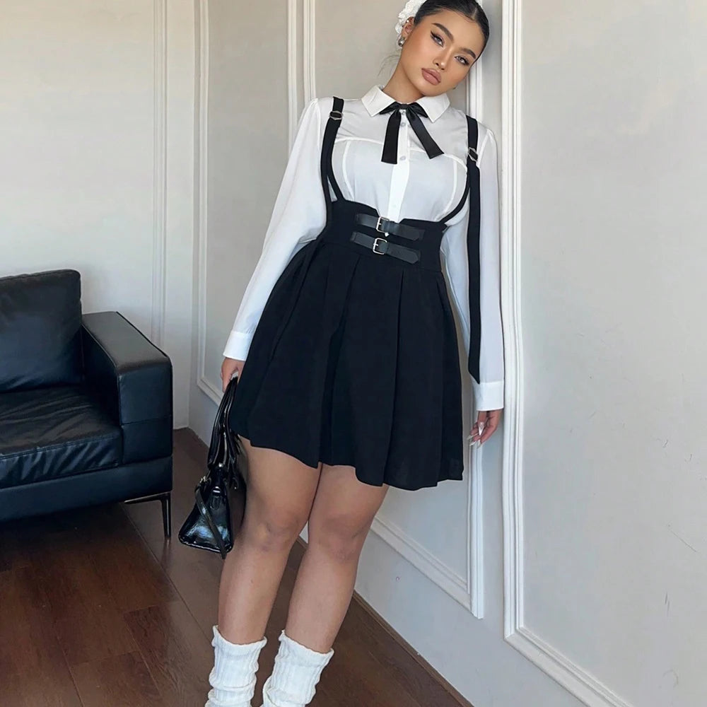 Casual Suspender Skirt [Plus]